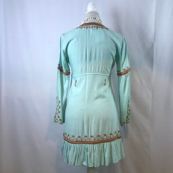 Moda Blue and Gold Dress - Picture 2 of 3